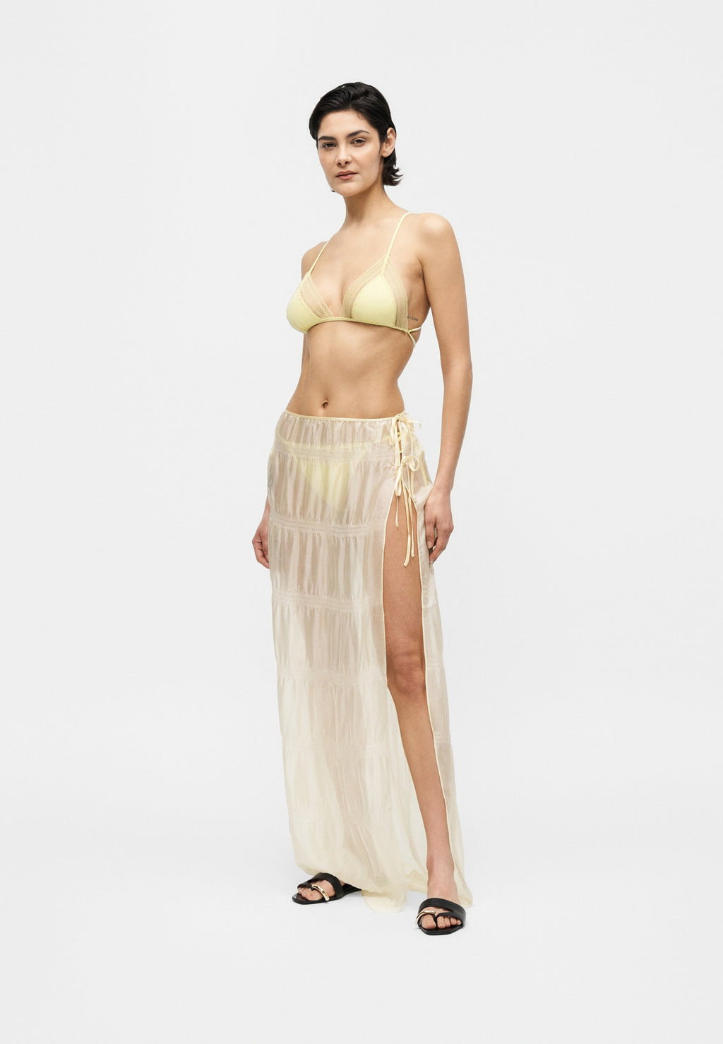 KIKI DE MONTPARNASSE SMOCKED SKIRT