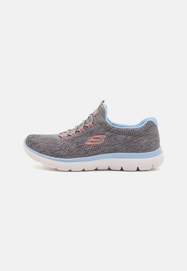 Skechers SUMMITS - Slip-ons - grey/pink/blue