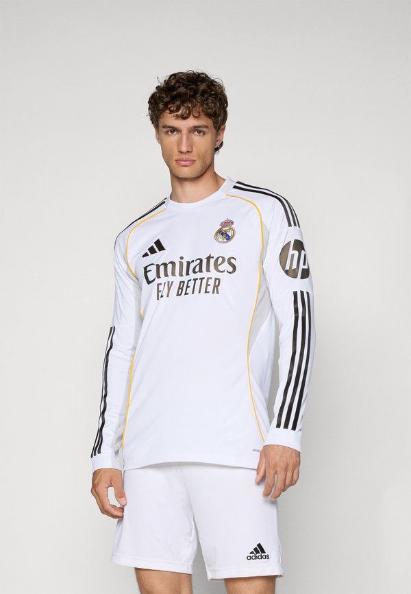 adidas Performance REAL MADRID 25/26 HOME JERSEY LONG SLEEVE - Club wear - white