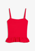 Bershka PEPLUM KNIT - STRAPPY TOP - Top - red