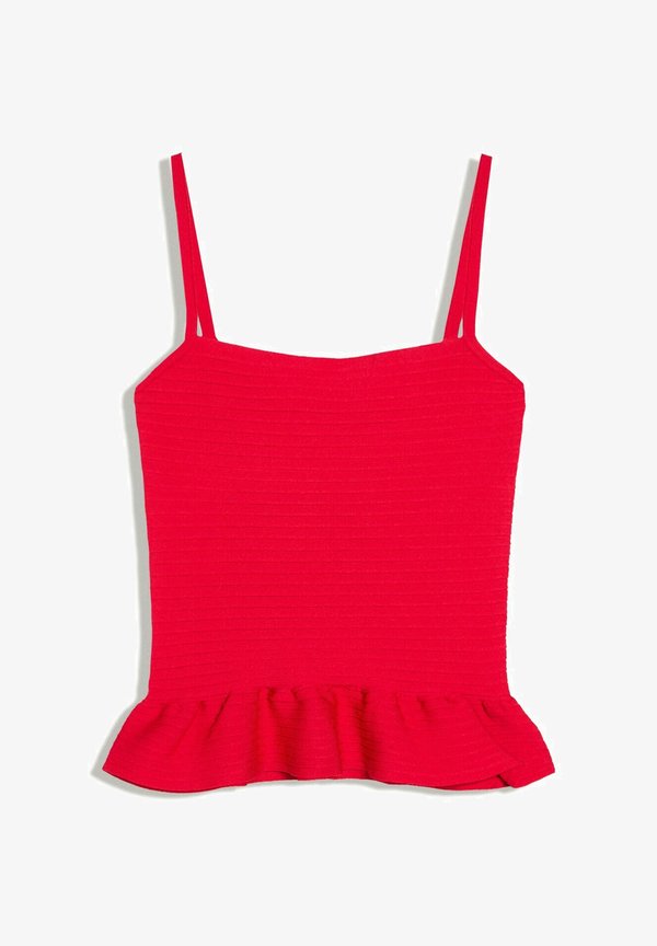 Bershka PEPLUM KNIT - STRAPPY TOP - Top - red