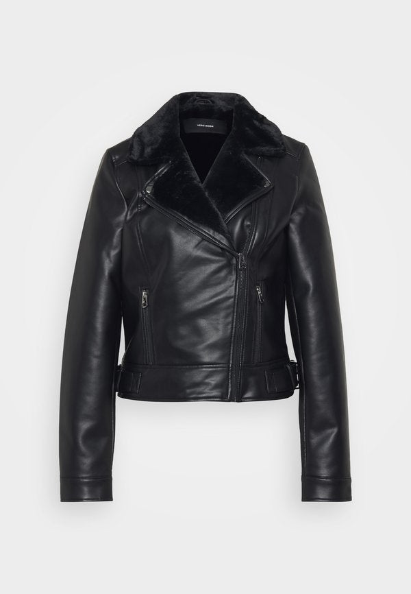 Vero Moda Tall VMHAILEY JACKET - Faux leather jacket - black