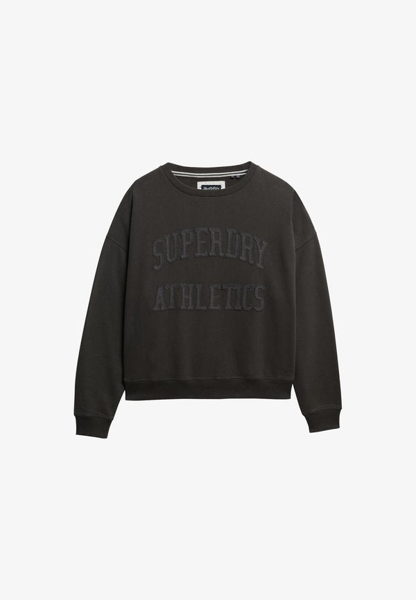 Superdry & Co ESSENTIALS TONAL APPLIQUE CREW - Sweatshirt - charcoal
