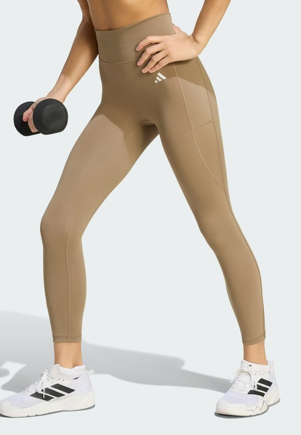 adidas Performance OPTIMÉ ESSENTIALS WORKOUT 7/8 LEGGINGS - Leggings - khaki six