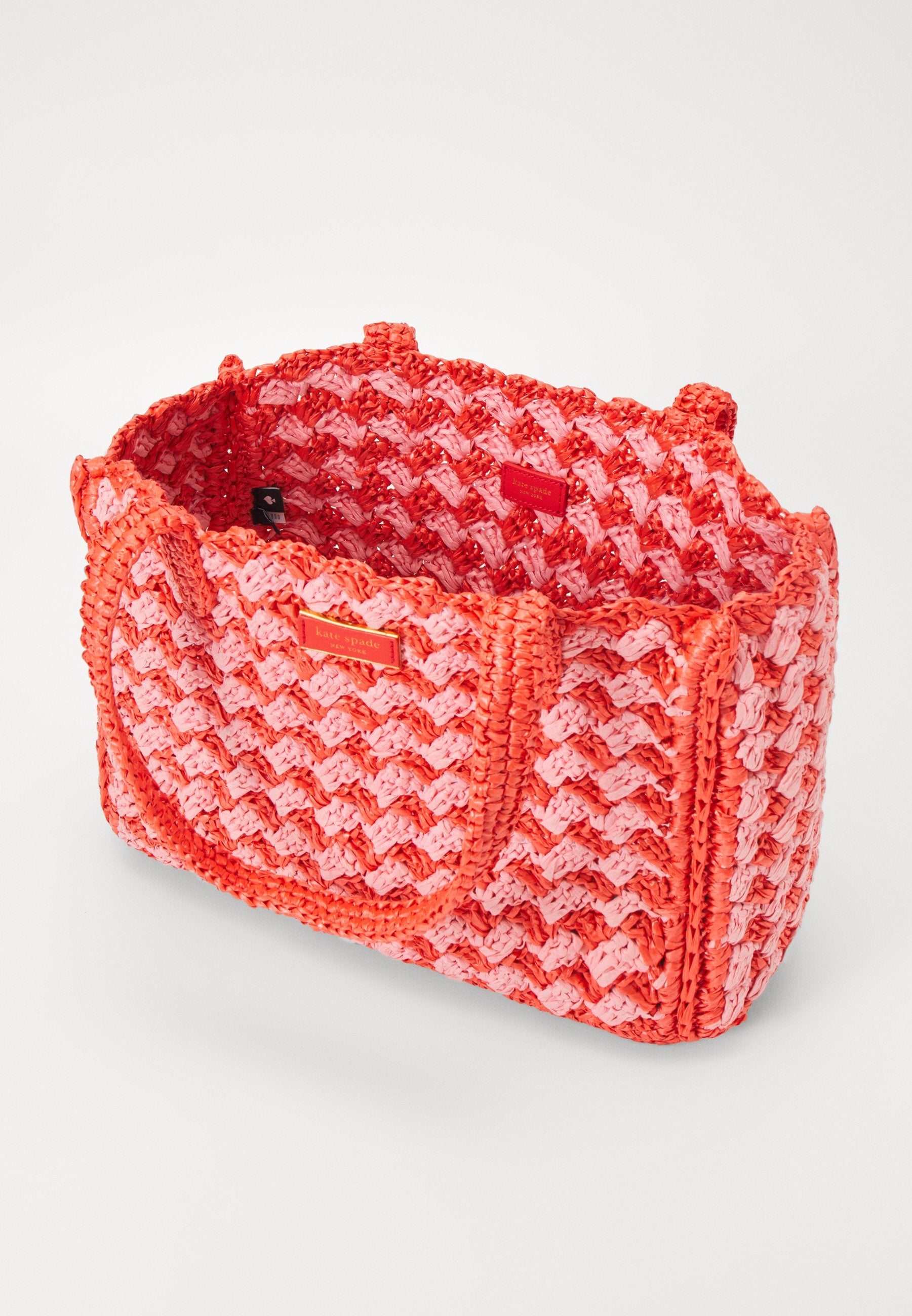 kate spade new york HIGH TIDE STRIPED CROCHET RAFFIA MEDIUM TOTE