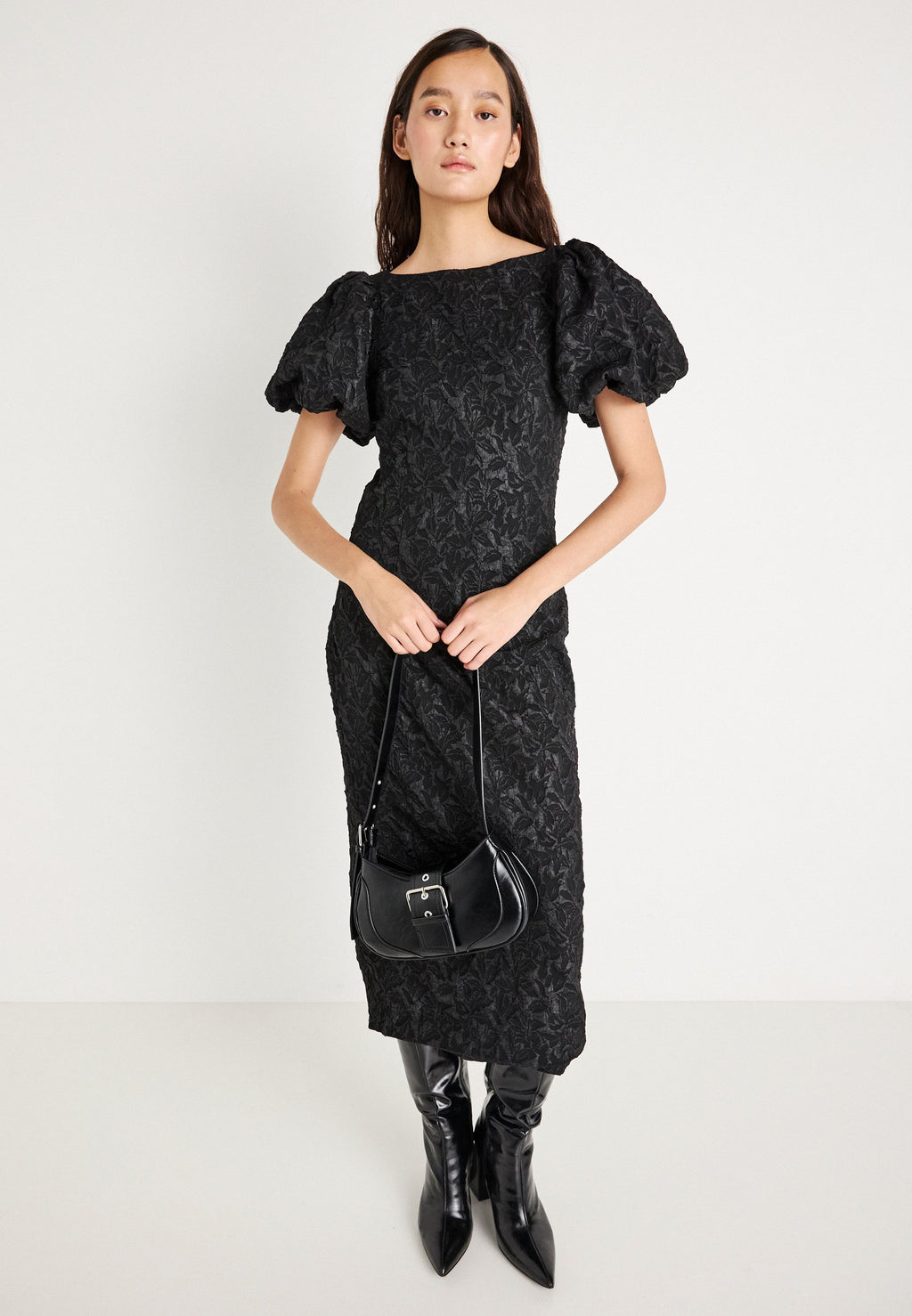 Gina Tricot PUFF SLEEVE MIDI DRESS