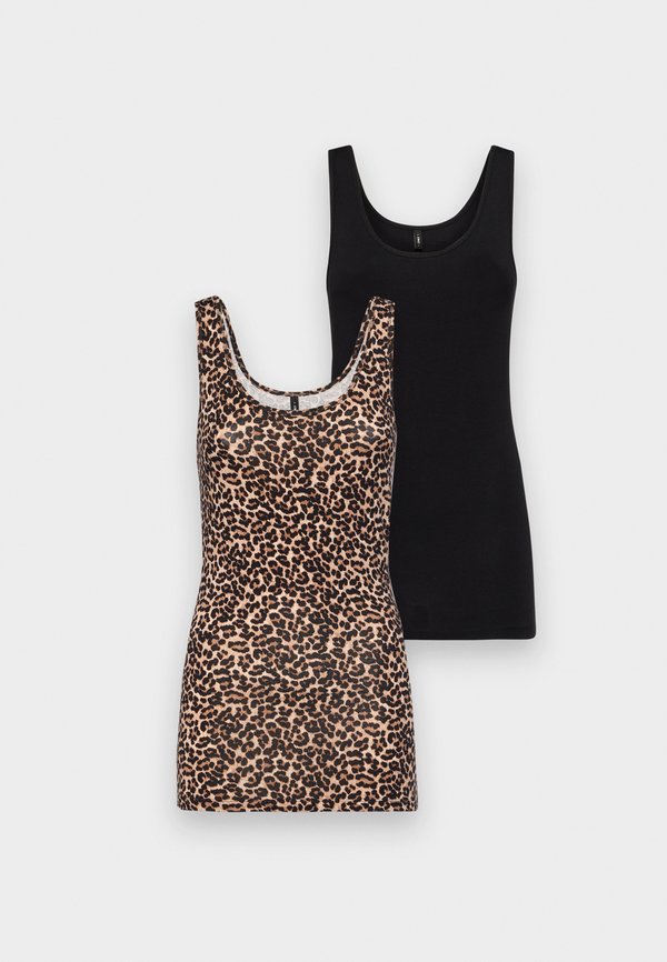 ONLY Tank ONLLIVE 2-pack Tank - Top - black/gingerroot tikkie leo