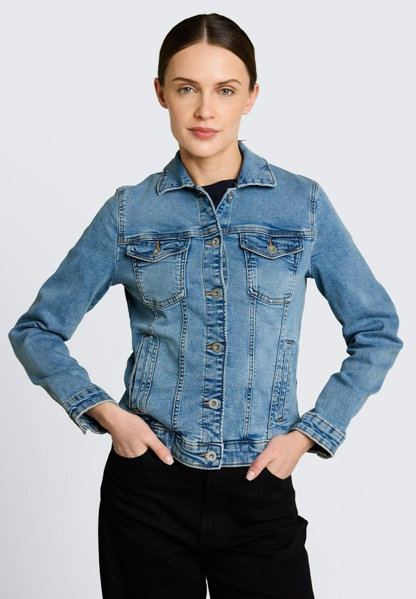 TOM TAILOR TOM TAILOR JACKEN JEANSJACKE MIT EINGRIFFSTASCHEN - Denim jacket - clean light stone blue denim