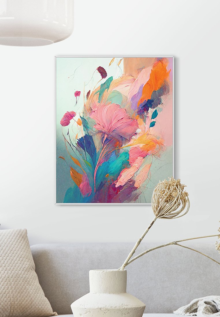 Orange Wallz COLOURFUL PAINTED FLOWERS I