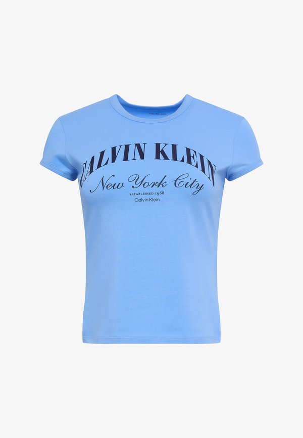 Calvin Klein Jeans SS GRAPHIC LOGO BABY TEE - Print T-shirt - blue descent