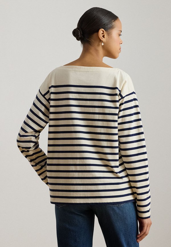 Lauren Ralph Lauren STRIPED JERSEY BOATNECK TOP