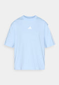 adidas Sportswear ESSENTIALS 3 STRIPES BOYFRIEND  - Print T-shirt - glow blue/white