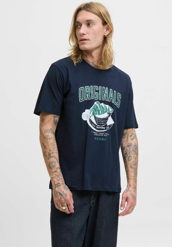 Jack & Jones Printed - Print T-shirt - navy blazer