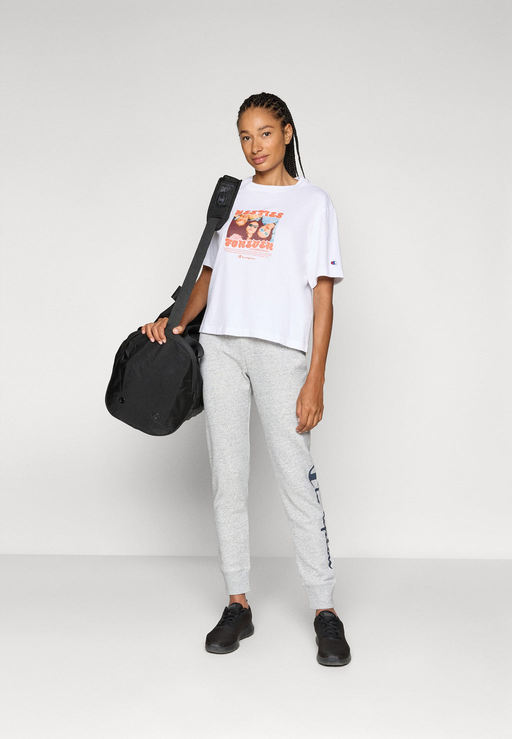 Champion BASICS CUFF PANTS LARGE LOGO