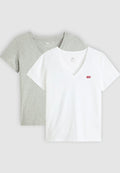 Levi's® PERFECT V NECK TEES 2 PACK - Print T-shirt - white/starstruck heather