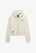 Superdry & Co SUPERDRY ATHLETIC ESSENTIALS CROPPED ZIP HOODIE.. - Zip-up sweatshirt - desert bone off white