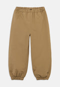 Khaki Jogginghosen aus glattem Stoff, mit einem elastischen Bund und elastischen Bündchen, im lässigen Schnitt und ohne sichtbare Muster.