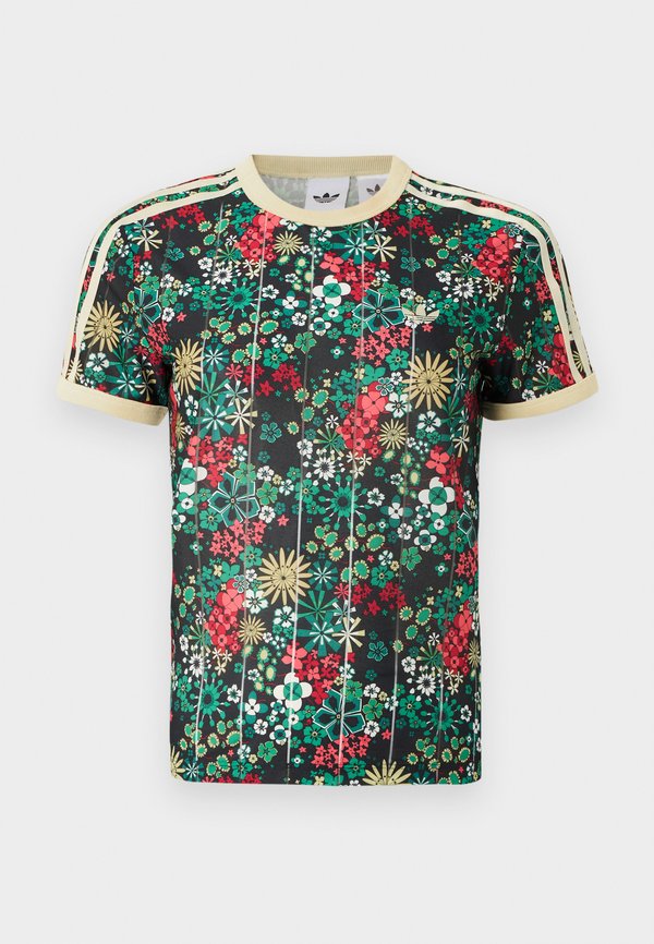 adidas Originals LIBERTY TEE SLIM - Print T-shirt - black/bold green/collegiate green/yellow