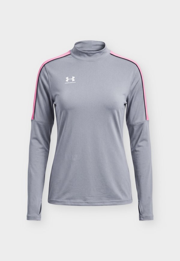 Under Armour CHALLENGER - Long sleeved top - titan gray/pink frenzy/white