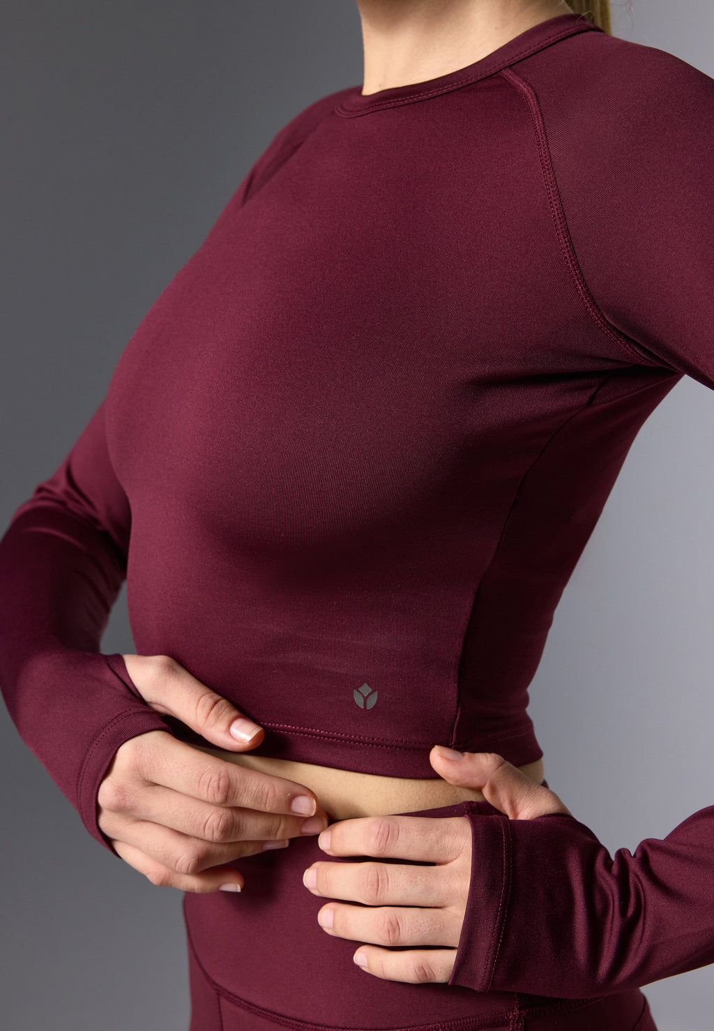 Even&Odd active ESSENTIAL CROPPED LONG SLEEVE TOP WITH THUMB HOLES