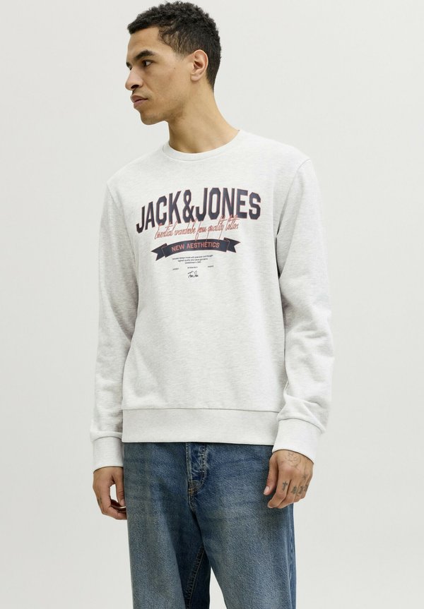Jack & Jones LOGO PRINT - Sweatshirt - white melange