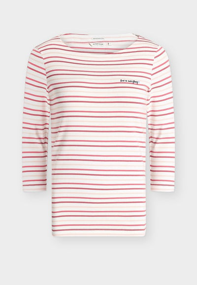 TOM TAILOR BOAT NECK STRIPE - Long sleeved top - red stripe