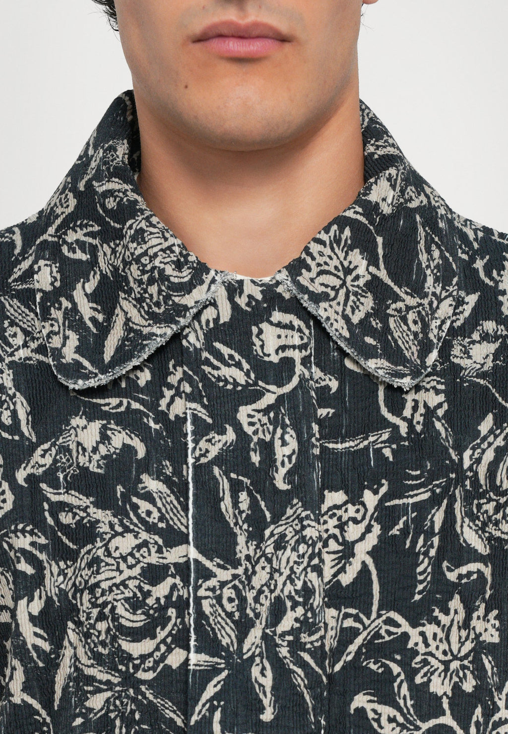 Dhruv Kapoor PLEATED TEXTURED AJRAKH JACKET