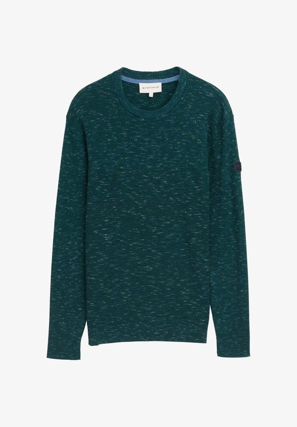 TOM TAILOR PULLOVER R-NECK - Jumper - grün meliert