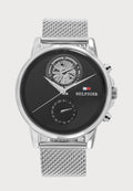 Tommy Hilfiger STEWART - Chronograph watch - silver-coloured/black