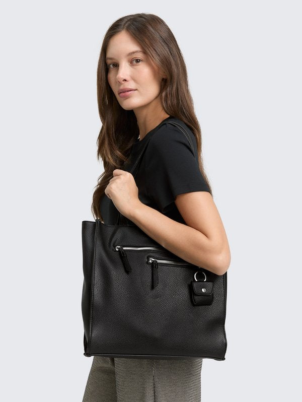 TOM TAILOR WINONA ZIP SHOPPER M - Handbag - black