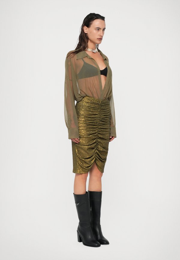 Norma Kamali SHIRRED FRONT SKIRT TO KNEE