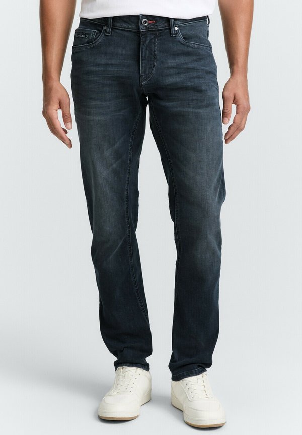 TOM TAILOR TTCURT TAPERED FIT - Straight leg jeans - blue/black denim