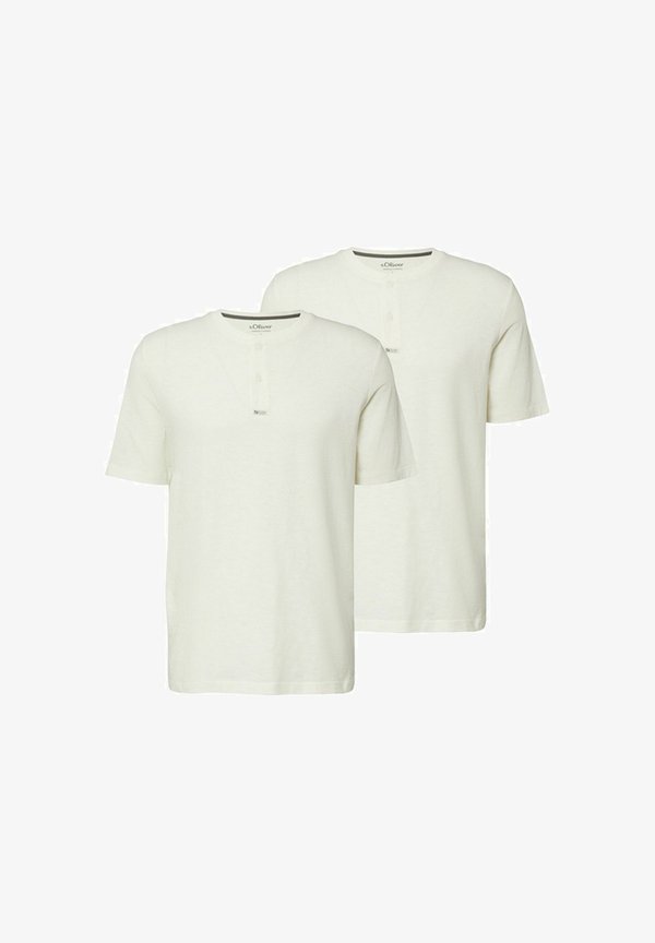 s.Oliver S.OLIVER HERREN HENLEY T-SHIRT | 2 STÜCK - Basic T-shirt - x weiß