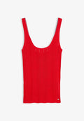 Tommy Hilfiger TOMMY HILFIGER POINTELLE SLIM SCOOP NECK TANK TOP - Top - fire red