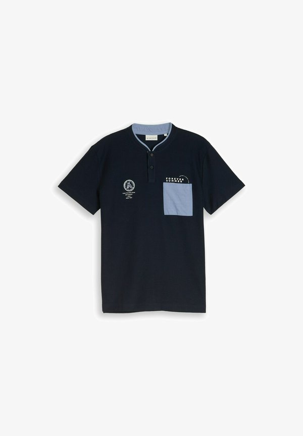 TOM TAILOR TOM TAILOR POLOSHIRTS POLOSHIRT MIT BRUSTTASCHE - Print T-shirt - sky captain blue