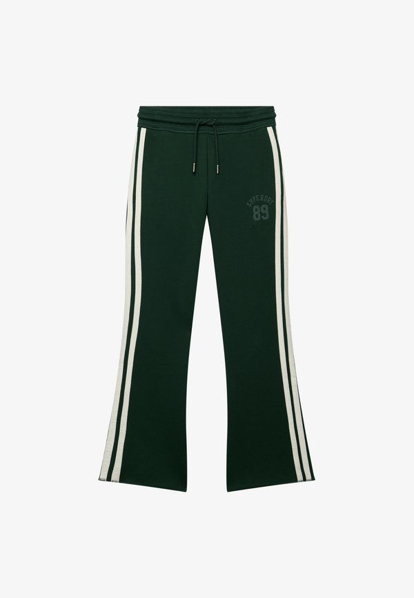Superdry & Co SUPERDRY ATHLETIC ESSENTIALS STRIPE FLARE JOGGERS.. - Tracksuit bottoms - enamel green