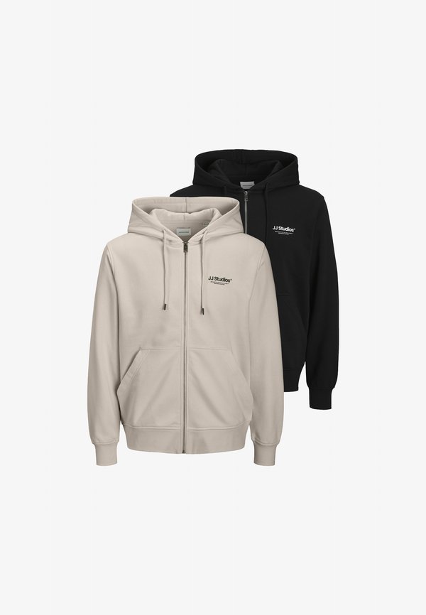 Jack & Jones 2 PACK - Zip-up sweatshirt - schwarz grau