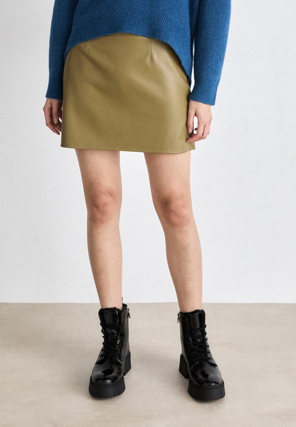 Calvin Klein Jeans DARTED SKIRT - A-line skirt - gothic olive