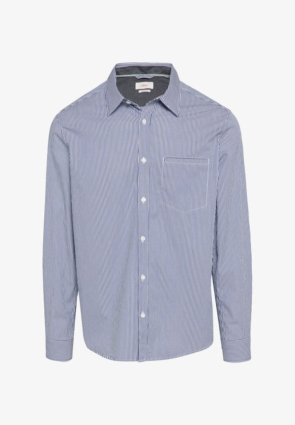 s.Oliver REGULAR FIT: GESTREIFTES  - Shirt - ozeanblau
