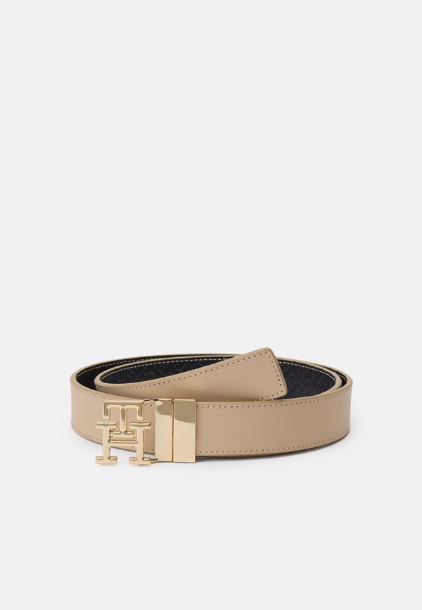 Tommy Hilfiger TH MONOGRAM BUCKLE REVERSIBLE LEATHER BELT - Belt - blue/clayed pebble