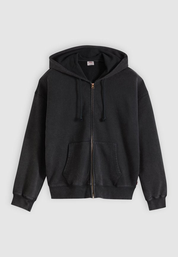 Levi's® HAYES BOXY FULL ZIP - Zip-up sweatshirt - grunge wash jet black