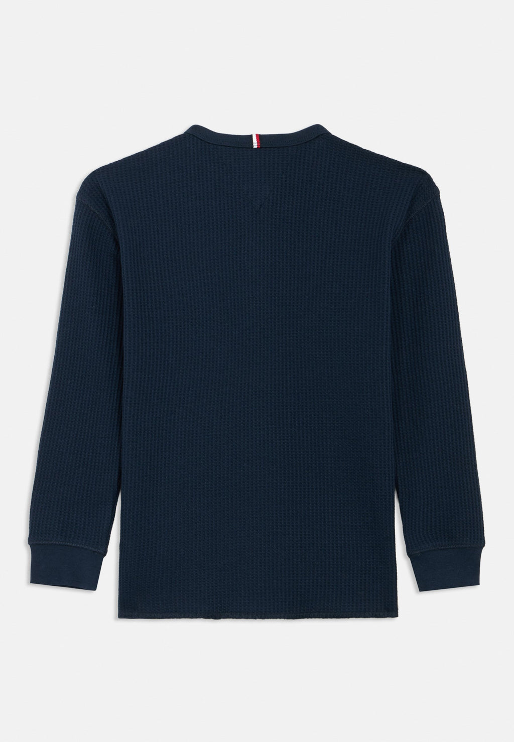 WAFFLE KNIT HENLEY LONG SLEEVE T-SHIRT Media 2