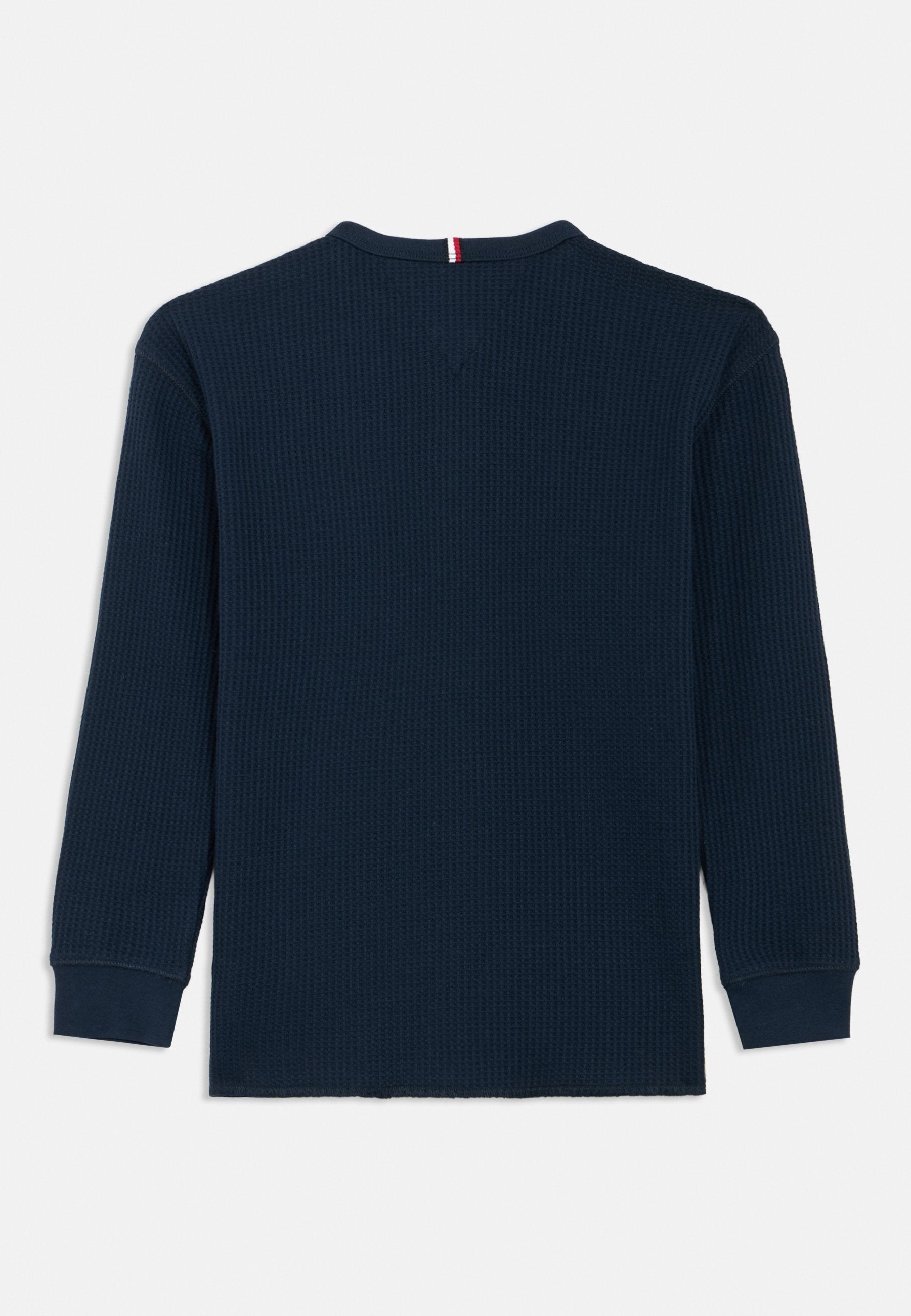 WAFFLE KNIT HENLEY LONG SLEEVE T-SHIRT Media 2