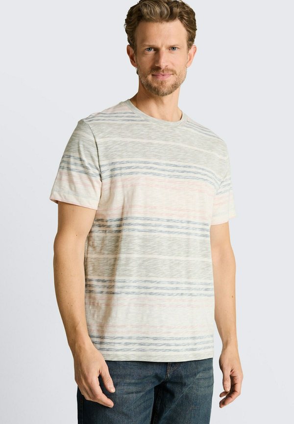 TOM TAILOR TOM TAILOR T-SHIRT T-SHIRT MIT INSIDE-OUT STREIFENMUSTER - Print T-shirt - rose teal multi color stripe