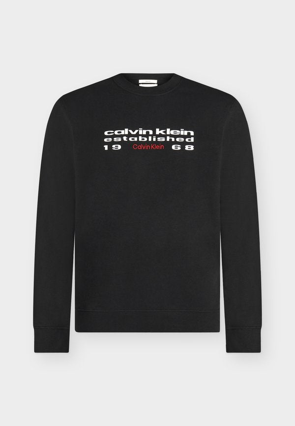 Calvin Klein Jeans GRAPHIC CREWNECK - Sweatshirt - black