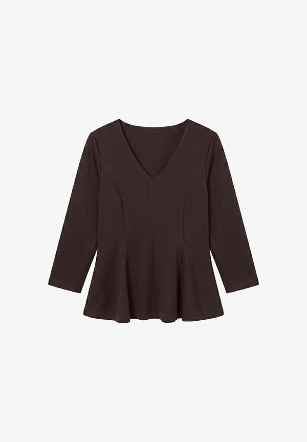 Vero Moda TOP VMSMILLA TOP - Long sleeved top - chocolate torte