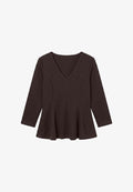 Vero Moda TOP VMSMILLA TOP - Long sleeved top - chocolate torte