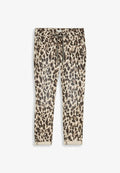 TOM TAILOR TTTAPERED RELAXED - Trousers - brown beige leo print