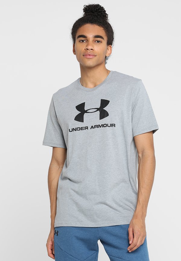 Under Armour SPORTSTYLE LOGO SS-BLK - Sports T-shirt - steel light heather/black