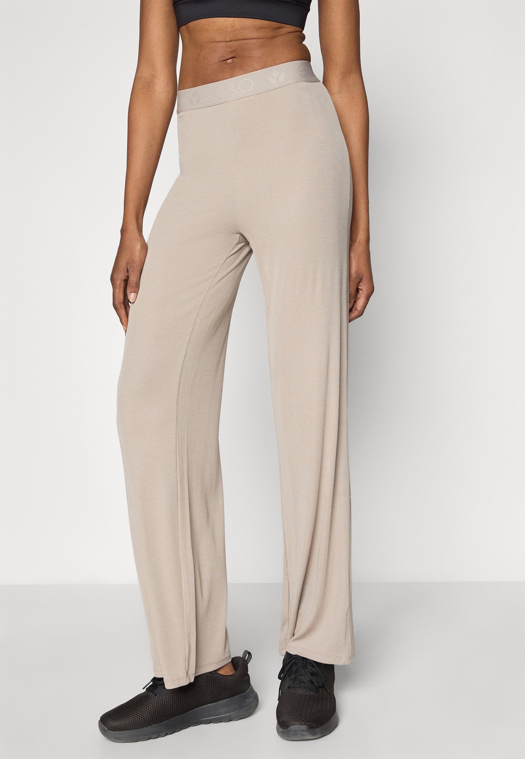 Even&Odd active FLARED  LEG MID RISE FINE RIB TROUSERS